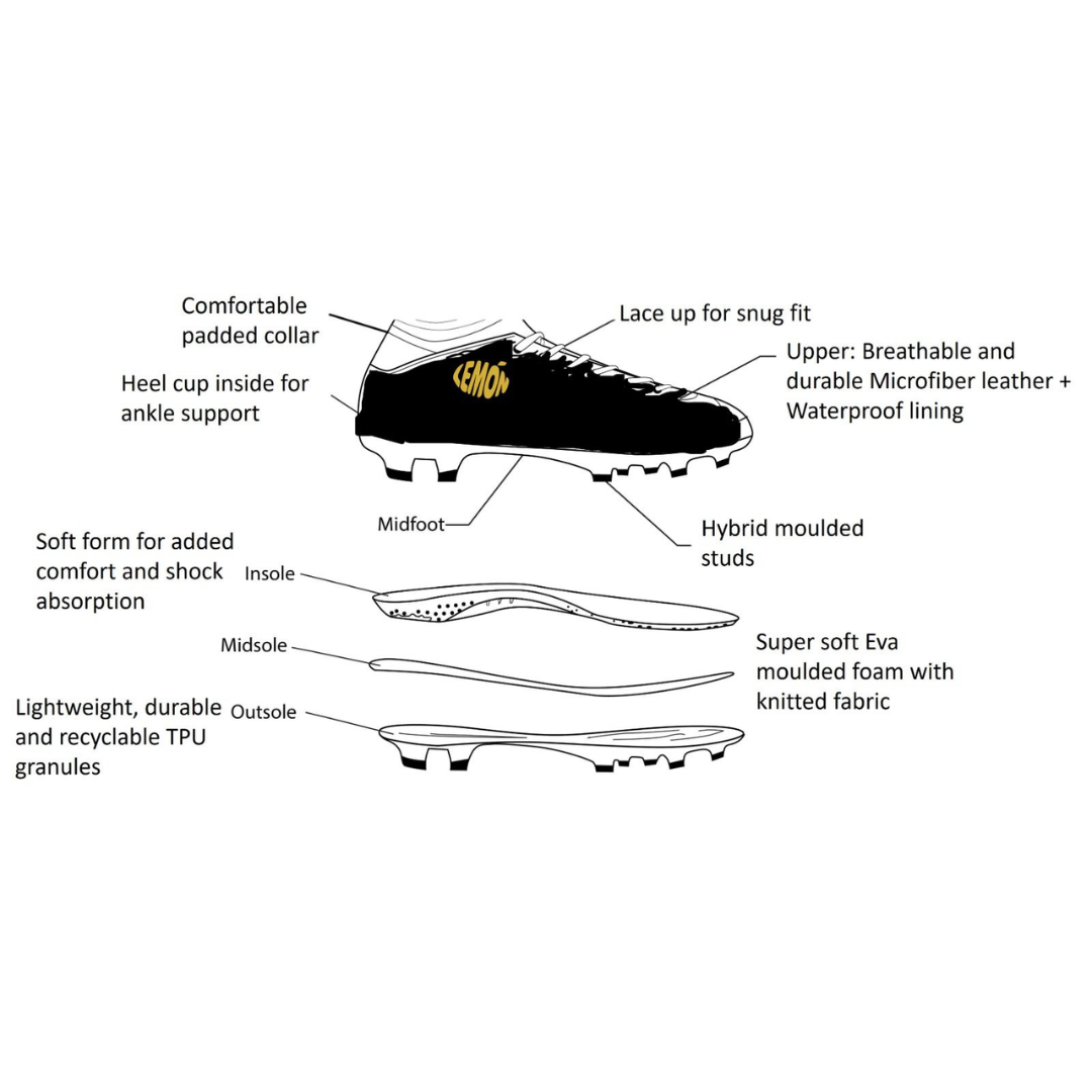 Lemon Series 1 Football boots (With Laces) - Black