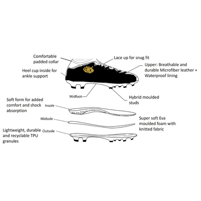 Lemon Series 1 Football boots (With Laces) - Black