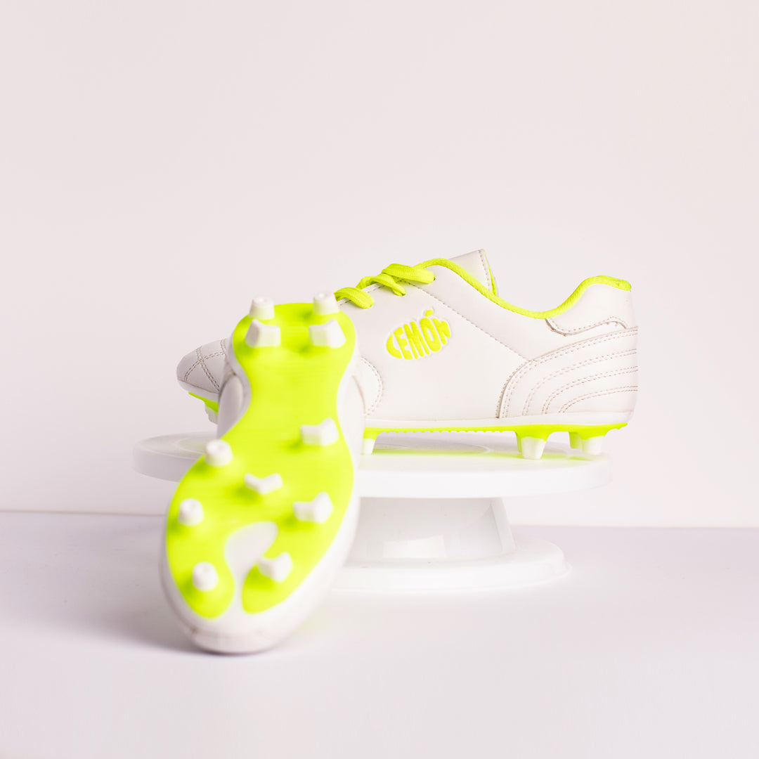 Lemon Series 1 Football Boots (With Laces) - White-Fluorescent