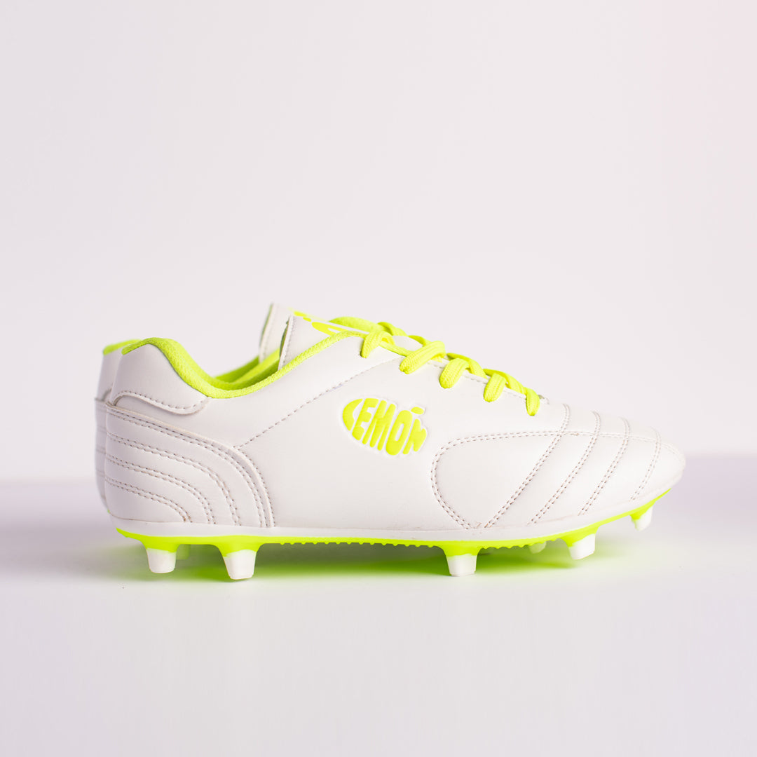 Lemon Series 1 Football Boots (With Laces) - White-Fluorescent